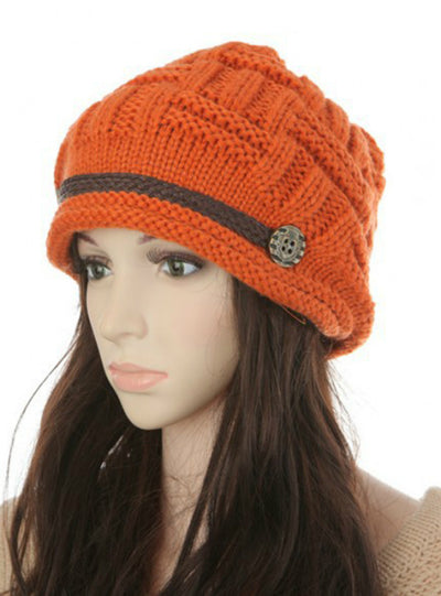 Bonnet Hat Female Knitted Crochet Cap Beanies