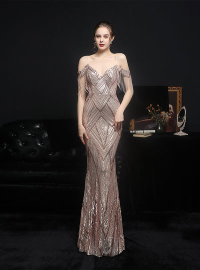 Sexy Sequined Fishtail Gown