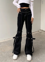 Black High Waist Casual Jeans