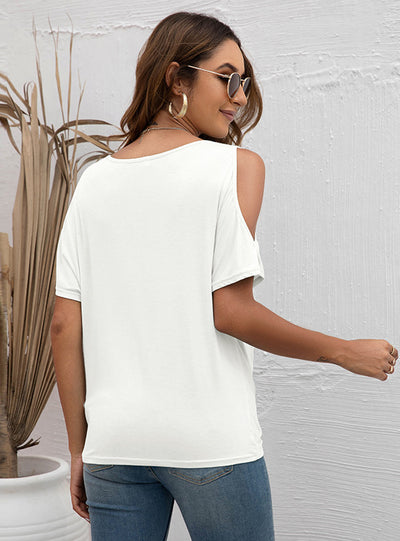 V-neck Loose T-shirt Kinked Irregular Top