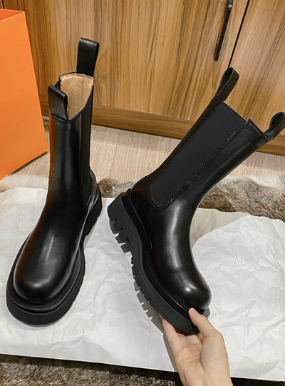Chelsea Boots Women Ankle Boots Chunky Winter Shoes