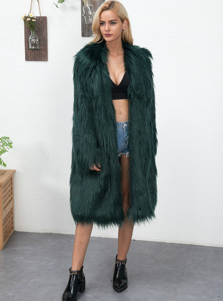 Women's Suit Collar Coat Faux Fur Coat Coat