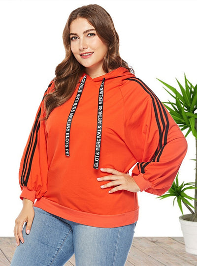 Large Size Women's Pullover Long Sleeve Hooded