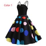 Sexy Straps Print Big Swing Dress