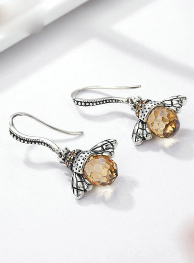 925 Sterling Silver Lovely Orange Bee Animal