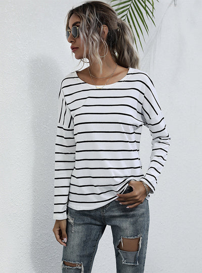 Striped Round Neck T-shirt