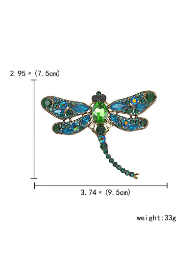 Crystal Rhinestone Dragonfly Brooches for Women