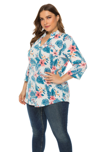 Women's Loose Pullover Printed Top