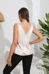 V-neck Lace Sleeveless Top