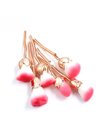 6pcs Rose Flower Makeup Brush Sets Easy to Makeup 