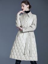 Thin Lapel Long Down Jacket