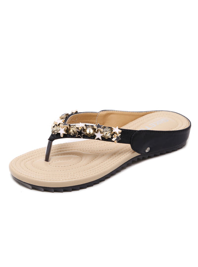 Women Beaded Soft-soled Comfortable Flat Slippers