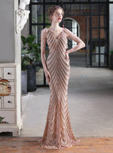 Sequined Fishtail Beading Gown