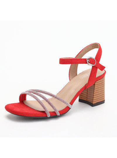 Rhinestone Thick-heeled High-heeled Sandals