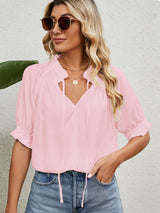 Women Pleated Chiffon Top Shirt