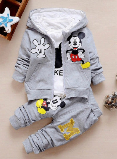 3 Piece Suit Hooded Coat Clothes Baby Cotton