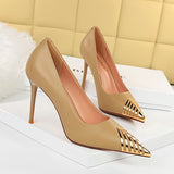 Shallow Metal Decorative Pointed Shoes
