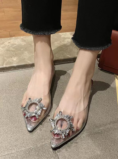 Pointed Transparent Crystal Shoes