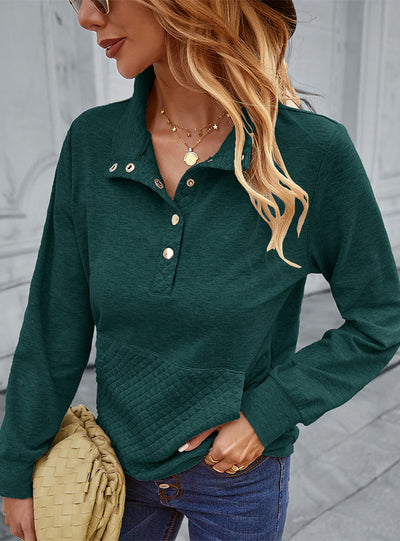 Women Pocket Long Sleeve Top