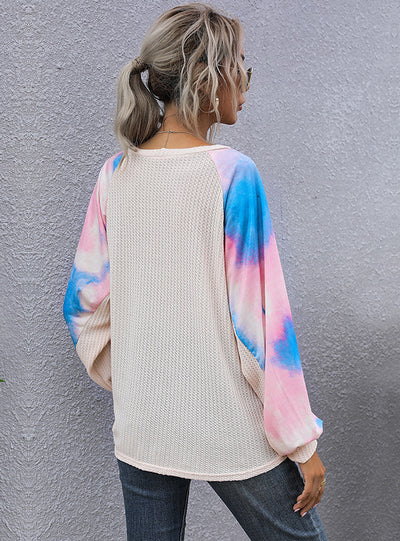 Round Neck Tie-dyed Long Sleeve T-shirt