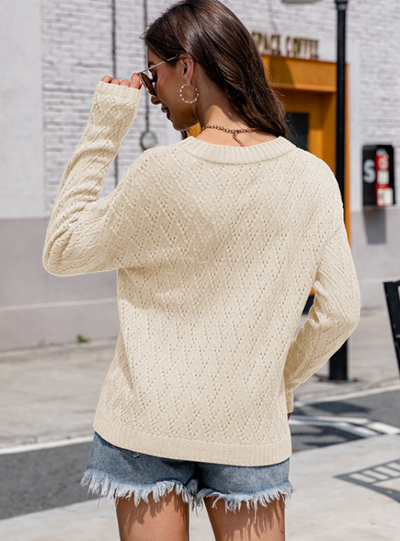 Loose Pullover Hollow Thin Sweater