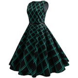 Women Plaid Vintage Dress