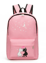  8Pcs Cute Animal Star Printing Canvas Backpack 