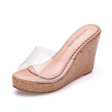 Crystal Transparent Glass Sandals Slippers