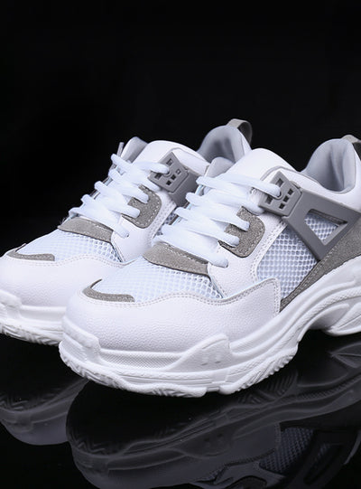 Flat Heels Casual Sneakers Western Style Platform Grey Flats