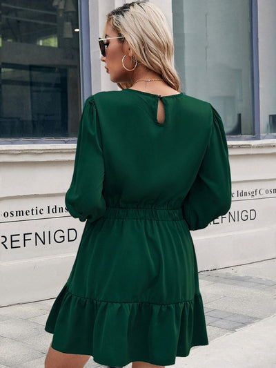 Lotus Leaf Long Sleeve Dress