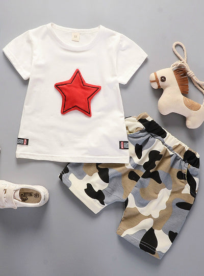Boys Set 2 Pcs Cartoon Kids Cotton Cute Stars
