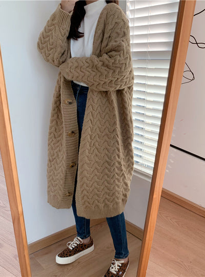 Long Sweater Knitted Coat Loose Cardigan