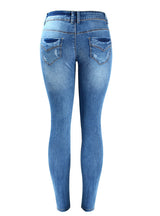 Chic Style Fading Stretch Skinny Denim Jeans Woman