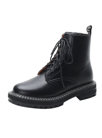 Women Shoes Ankle Leather Thick With Fur Boots