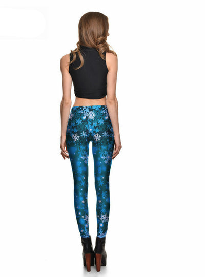 3D Print Women Blue Pants Hot Trousers