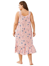 Rayon Printed Large Size Women's Nightgown