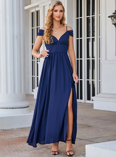 Sexy V-neck Backless Split Dress