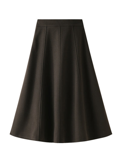 High Waist Stitching Woolen Skirt