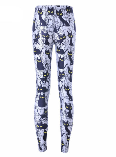 Cute Cartoon Black Cat Pant Capris