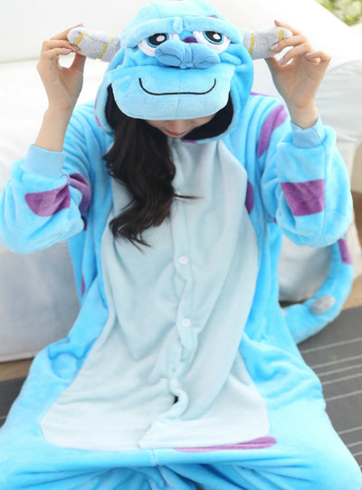 Blue Bull Costume Winter Warm Sleepwear 