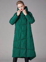 Over-the-knee Long White Duck Down Jacket