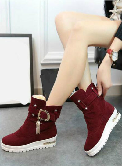 Women's Boots Plus Velvet Swing Shoes Snow Platform 