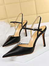 High-heeled Shallow Pointed Hollow Sandals
