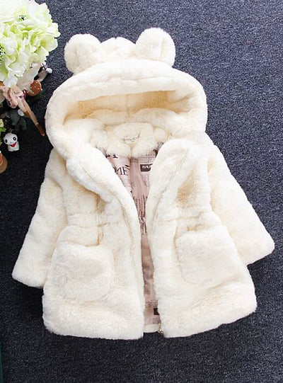 Winter Coat Rabbit Ear Hooded Children Jacket