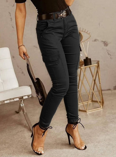 Women Low Waist Button Pocket Overalls