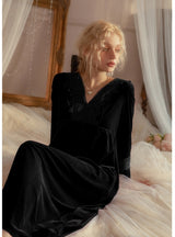 Velvet Long Sexy Pajamas Women's Home Clothes