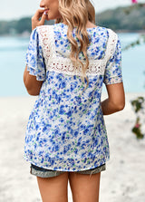 Printed Short-sleeved Round Neck Shirt