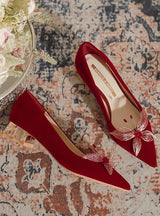 Women Thick-heeled Bride Shoes