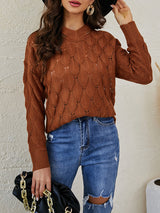 V-neck Fish-scale Hollow Sweater