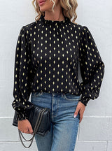 Half-necked Vintage Polka-dot Bronzing Shirt